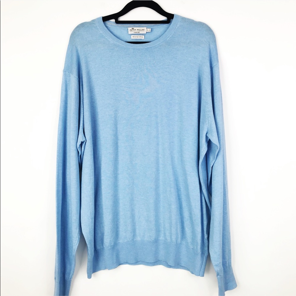 Peter Millar Crown Soft Blue Long Sleeve Pullover